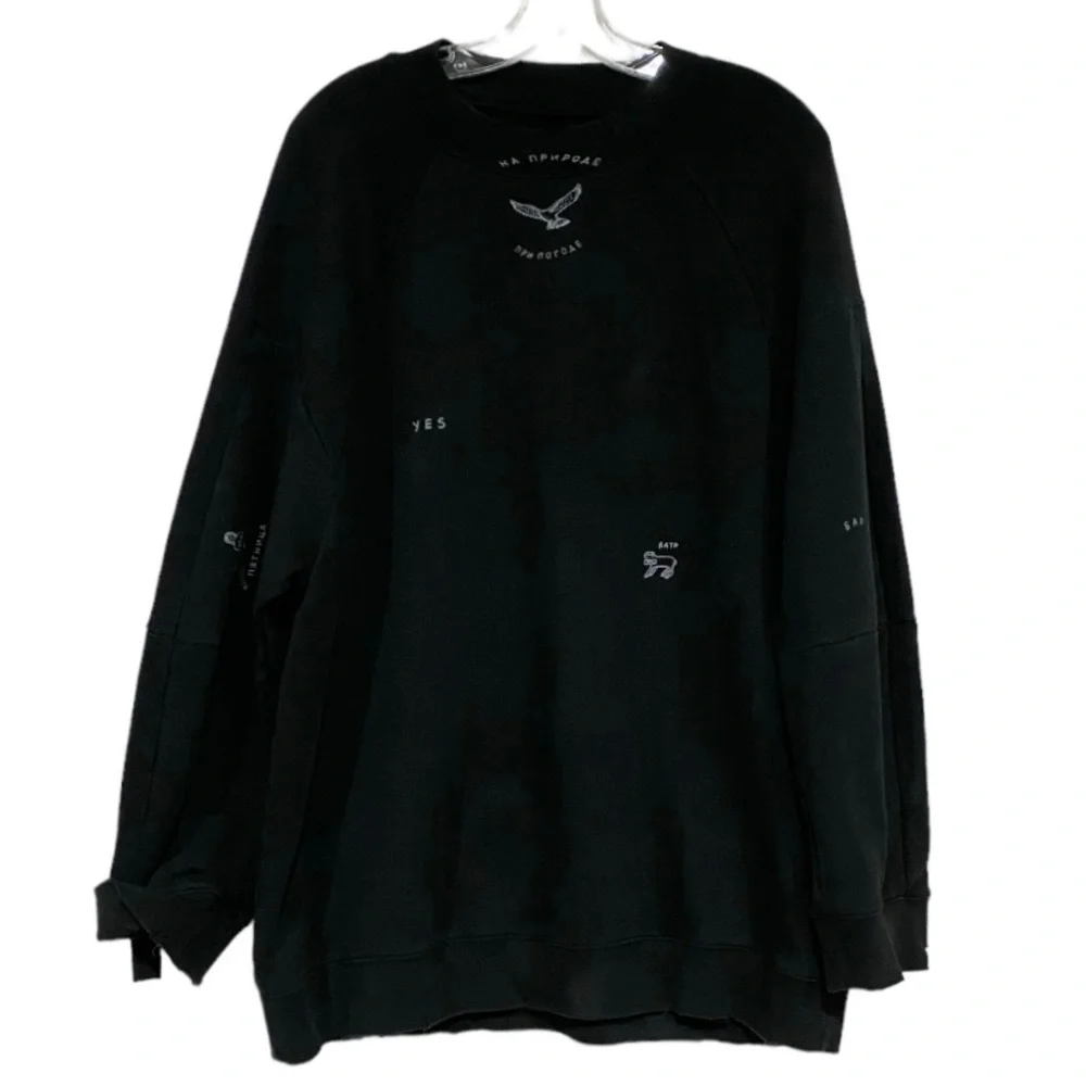 TTSWTRS  Logo Crew Neck Black Sweatshirt UNIFIT Distressed - Picture 5 of 11